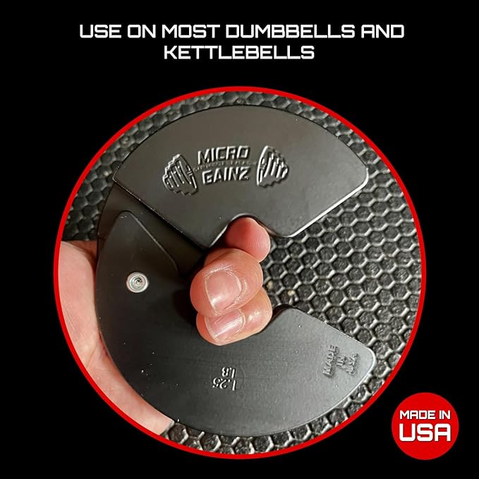 Micro Gainz Dumbbell Fractional 1.25lb Weight Plate, Ideal for Micro Loading, (Choose Color) 4 Piece Fractional Weight Plates, Designed for Dumbbell Training, Made In USA-StrideForce Fitness