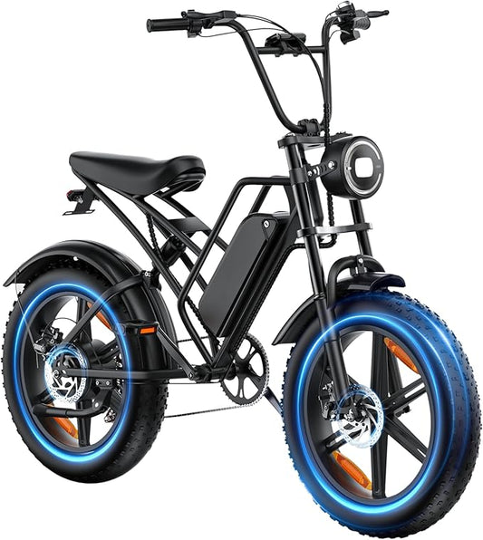 E500 Electric Bike for Adults 1000W Peak Motor, 20" Fat Tire Dirt E-Bike with 35MPH, 40 Miles PAS Range, Electric Bicycles with 48V Removable Battery, 7-Speed E Bike for Mountain Beach Sand Road Snow-StrideForce Fitness