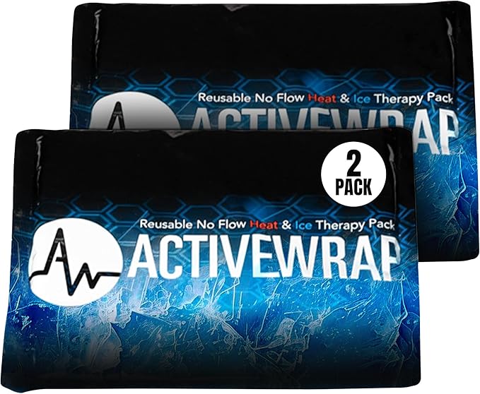 Ice Packs for Injuries Reusable, Hot Cold Packs for Pain Relief, First Aid & Injury Recovery. Includes 2 individual pack covers for use in ActiveWrap Knee,Shoulder & Back Ice Wraps Large, 7x 10 inches-StrideForce Fitness