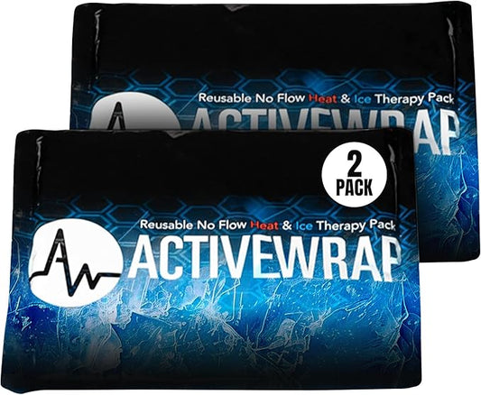 Ice Packs for Injuries Reusable, Hot Cold Packs for Pain Relief, First Aid & Injury Recovery. Includes 2 individual pack covers for use in ActiveWrap Knee,Shoulder & Back Ice Wraps Large, 7x 10 inches-StrideForce Fitness