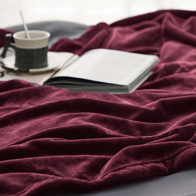 Bedsure Fleece Blankets Queen Size Red Burgundy - Bed Blanket Soft Lightweight Plush Fuzzy Cozy Luxury Microfiber, 90x90 inches-StrideForce Fitness