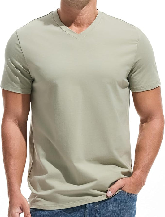 VEIISAR Premium V Neck T Shirts for Men - Modern Fitted Tees Vneck Undershirts-StrideForce Fitness
