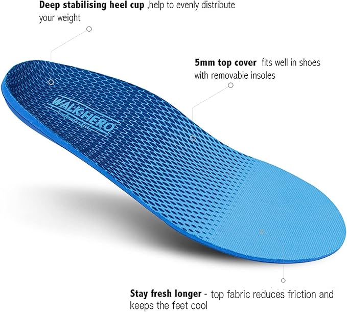 Plantar Fasciitis Feet Insoles Arch Supports Orthotics Inserts Relieve Flat Feet, High Arch (Mens 10-10 1/2 | Womens 12-12 1/2)-StrideForce Fitness