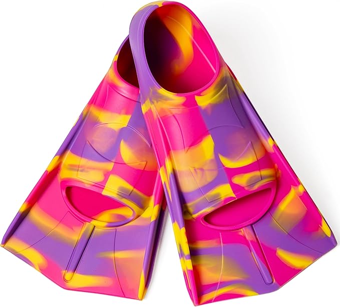 Kids Swim Fins,Short Comfortable Flippers for Lap Swimming and Training for Child,Girls,Boys,Beginners-StrideForce Fitness