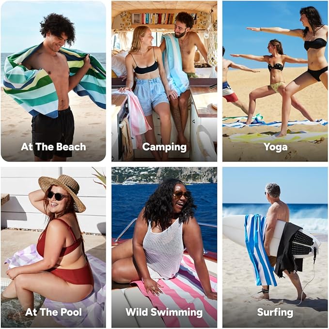 Dock & Bay Kid's Towel - for Beach Use - Quick Dry, Sand Free - Compact, Lightweight - 100% Recycled - Includes Bag - Summer - Cool Lagoon, Large (160x90cm, 63x35)-StrideForce Fitness