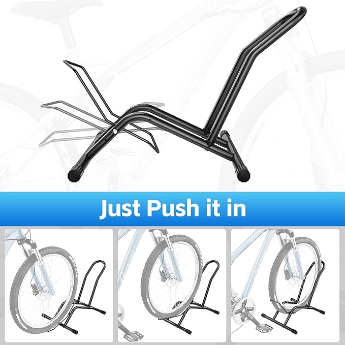 Bike Floor Stand Indoor Bike Stand for Garage/Home,Adjustable Bicycle Parking Stand Fit for 16"-29" Wheel Mini/Mountain/Road Bikes Heavy Duty Metal (Size-01)-StrideForce Fitness