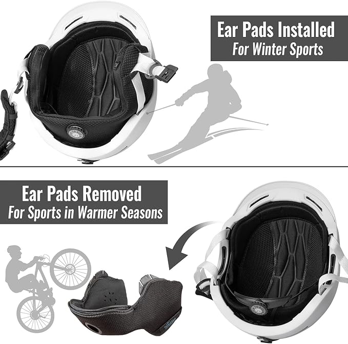 Ski and Snowboard Helmet - Active Ventilation, Audio Compatible Snow Sports Luxury Helmet With ASTM Standard Safety for Men, Women and Youth-StrideForce Fitness