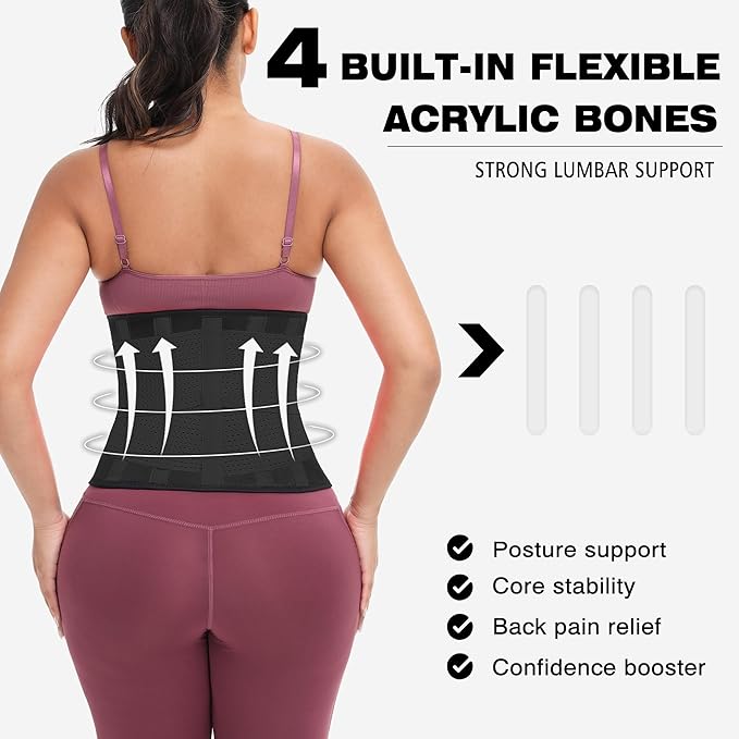 VENUZOR Waist Trainer Belt for Women - Waist Cincher Trimmer - Slimming Body Shaper Belt - Sport Girdle Belt (UP Graded)-StrideForce Fitness