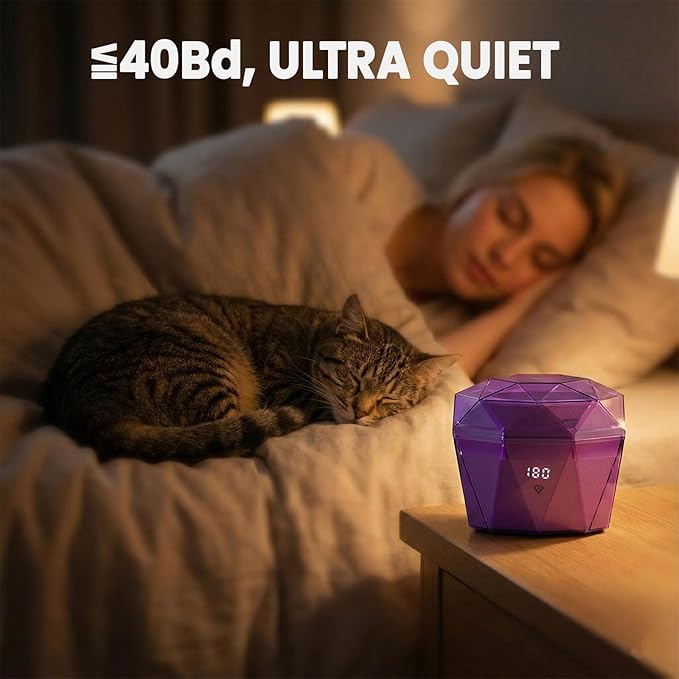 Rechargeable Ultrasonic Cleaner with 2*2000mAh Battery, 18±3W Denture Cleaner Machine| 43±5KHz Sonic, Digital Timer, U-V-C Light, Dental Retainer Cleaning Pod for Invisalign Mouthguard Braces Jewelry