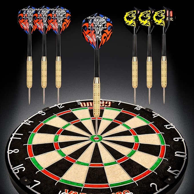 Vapor 180 Bristle Dartboard Staple Free Bullseye Steeltip Darts Extra Flights-StrideForce Fitness