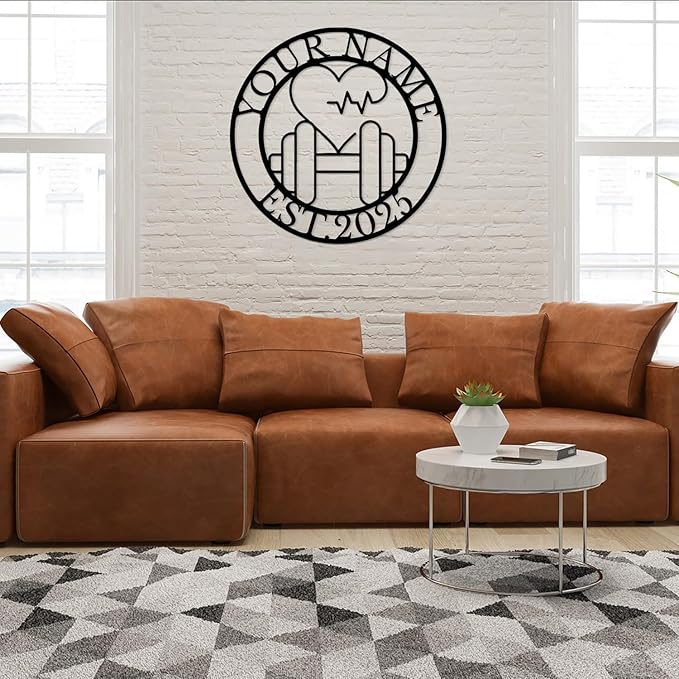 Customized Metal Gym Name Sign, Personalized Sports Room Wall Art,Metal Gym Sign,Unique Fitness Wall Sign, Gym Lovers Unique Gift, Gym Wall Art,Training Center Sign (Style-11)-StrideForce Fitness