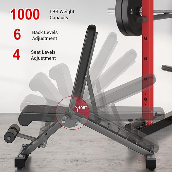 R1-V4 Power Cage Rack, 2000LB Squat Rack with Cable Crossover System, Multi-Function Weight Cage, Home Gym Workout Machine with More Training Attachments-StrideForce Fitness