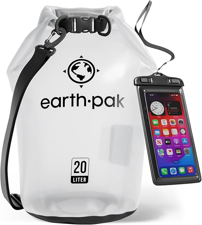 Earth Pak Waterproof Dry Bag - Roll Top Waterproof Backpack Sack Keeps Gear Dry for Kayak with Waterproof Phone Case-StrideForce Fitness