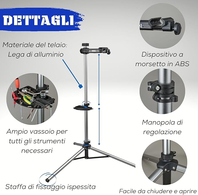 corki Cycles Bicycle Repair Stand Maintenance Work Stand - Max 38Kg or 83.8 lbs Home Portable Bike Mechanics Workstand-StrideForce Fitness