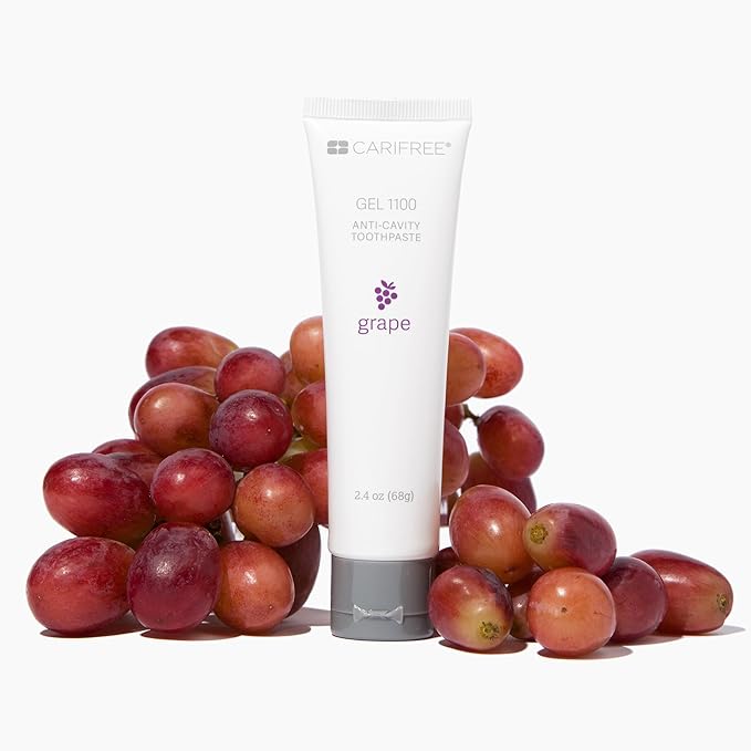 CariFree Gel 1100, Grape Flavored, Anti-Cavity Fluoride Toothpaste with Nano Hydroxyapatite for pH Neutralization, Enamel Protection, Dentist Recommended for Kids and Adults, Dentist Developed