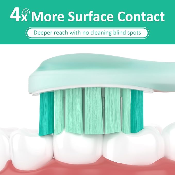 Replacement Toothbrush Heads Compatible with Philips Sonicare Electric Brush and More Click-on Handles 8 Pack Black