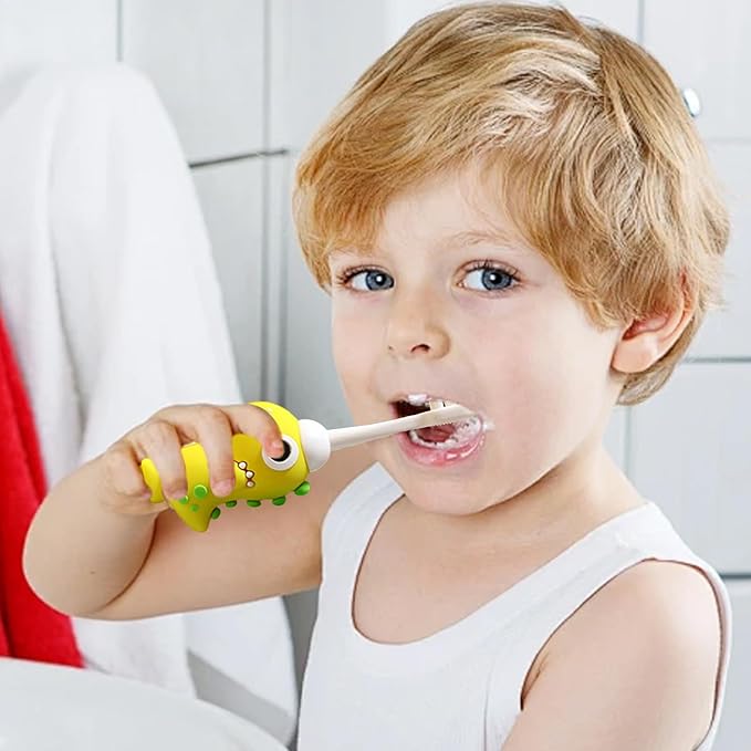 Dinosaur Kids Toothbrush – Todler Sized Brush Head, Soft Bristles Training Toothbrush, Fun Dinosaur Design | Orall Care for Children Boys and Girls, Gentle Cleaning for Daily Brushing Routine
