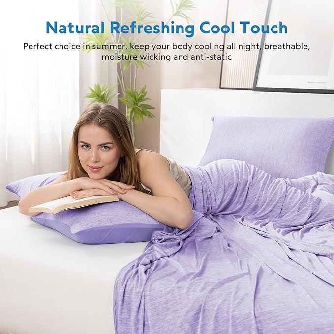 HOMFINE Cooling Blankets for Hot Sleepers - Summer Blanket Thin Lightweight Breathable Soft Double Side Enhanced Cooling for Bed Couch Sofa, Keep Cool for Night Sweats (Purple, 108 x 90 inches)-StrideForce Fitness