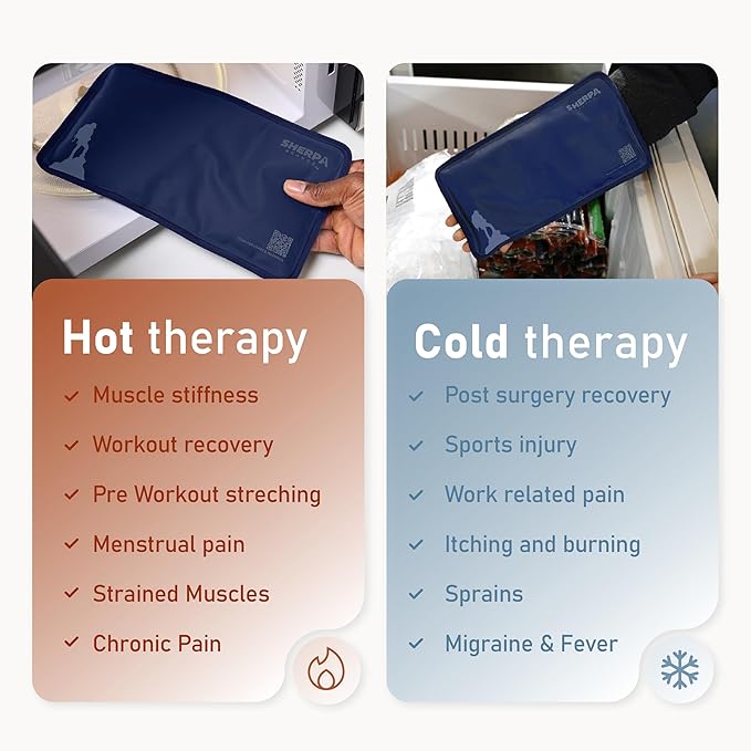 Medium Flexible Gel Ice Packs Reusable - Hot and Cold Soft Ice Packs for Injuries Reusable for Ankle, Arm, Foot, Leg, Back Pain Relief - 8" x 12" - 2PK - Blue-StrideForce Fitness