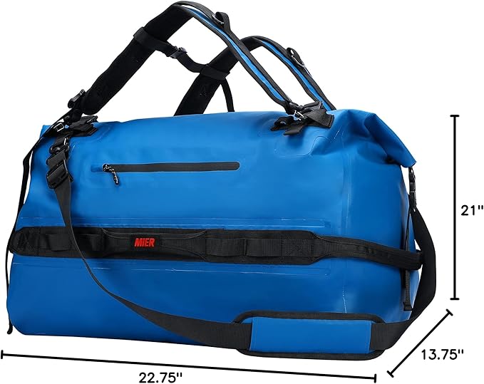 MIER Large Waterproof Duffel Bag Rolltop Dry Backpack Duffle Bags for Kayaking, Rafting, Boating, Swimming, Camping, Travel, Gym, Beach, 60L/80L-StrideForce Fitness