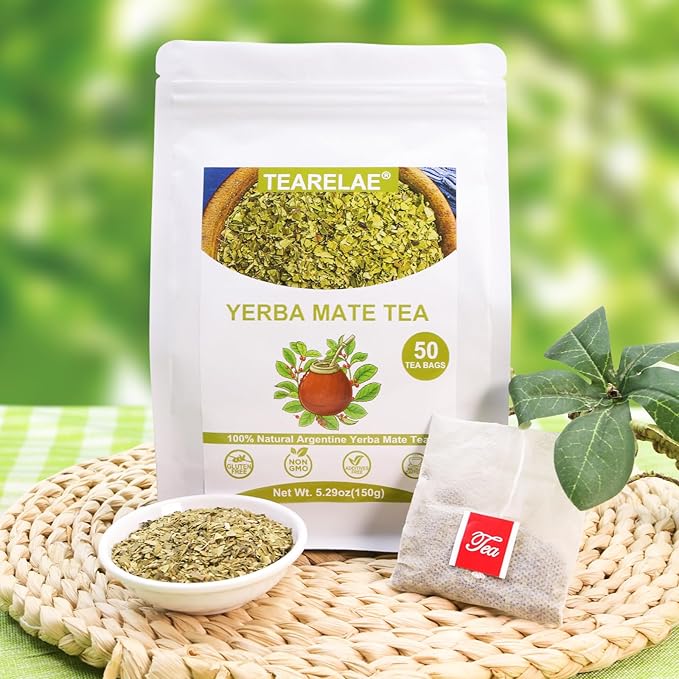 TEARELAE - Yerba Mate Tea - 3g x 50 Count - 100% Pure Unsmoked Yerba Mate Tea Bag - Country of Origin Argentina - Rich In Nutrients & Boost Energy-StrideForce Fitness