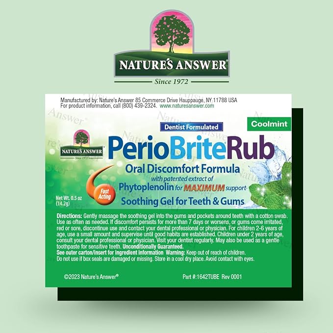 Nature's Answer Periorub Topical Rub, 0.5 oz (Pack of 3) | Dentist Formulated Soothing Gel for Teeth and Gums