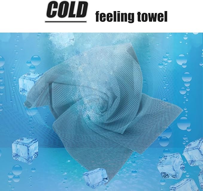 Biange Cooling Towel (Pack of 20, 40"x12") with Pouches for Sports, Workout, Fitness, Gym, Yoga, Golf, Pilates, Travel, Camping & More-StrideForce Fitness