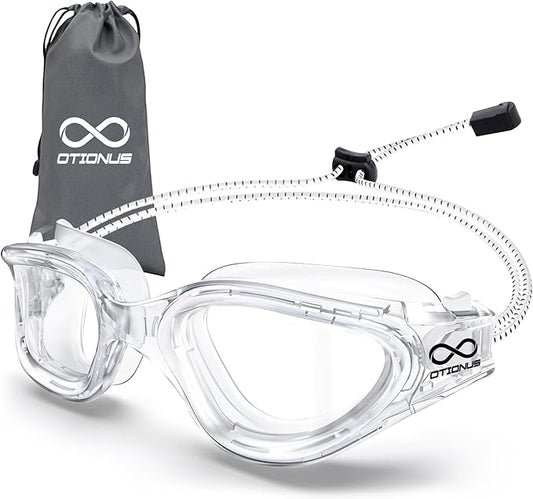 Swim Goggles, Polarized Adult Swimming Goggles Bungee Strap No Hair Pulling Anti-fog Pool Goggles for Men Women-StrideForce Fitness