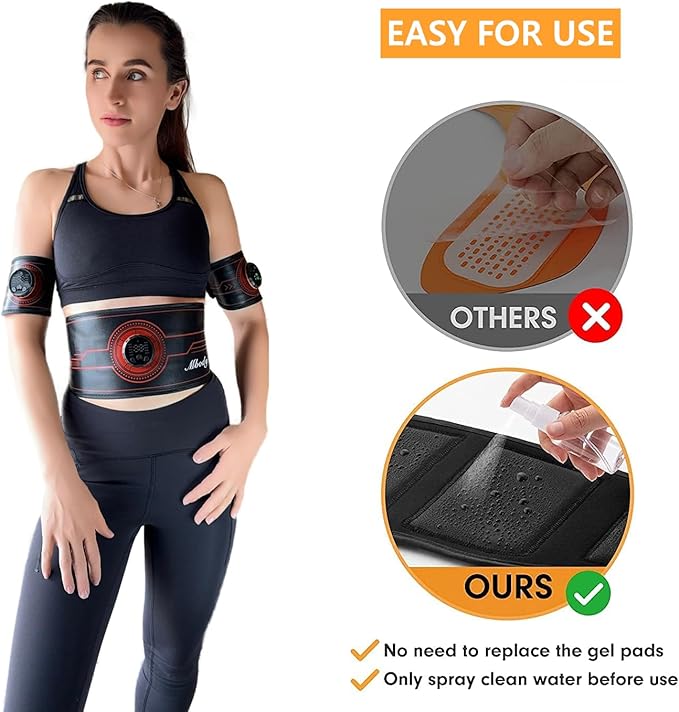 Abs Stimulator Muscle Training Fitness Workout Equipment Ab Core Toner Belt for Abdominal/Arm/Leg Full Set Fit 23''-60'' man and woman-StrideForce Fitness