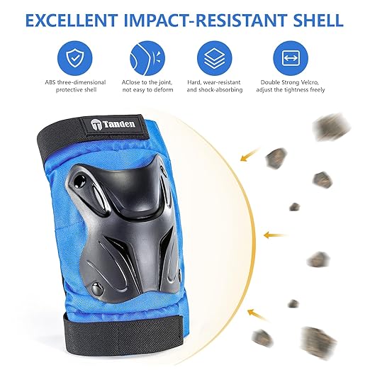 Skating Protective Gear Elbow and Knee Pads Adult, Knee Pads for Men Women Elbow Pads Wrist Guards for Roller Skating Cycling Skateboarding Blue-StrideForce Fitness