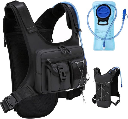USA Original Patent Running Hydration Vest Backpack, Lightweight Chest Pack with 2.0L Water Bladder Bag Daypack for Hiking Running Cycling Race Marathon for Women Men-StrideForce Fitness