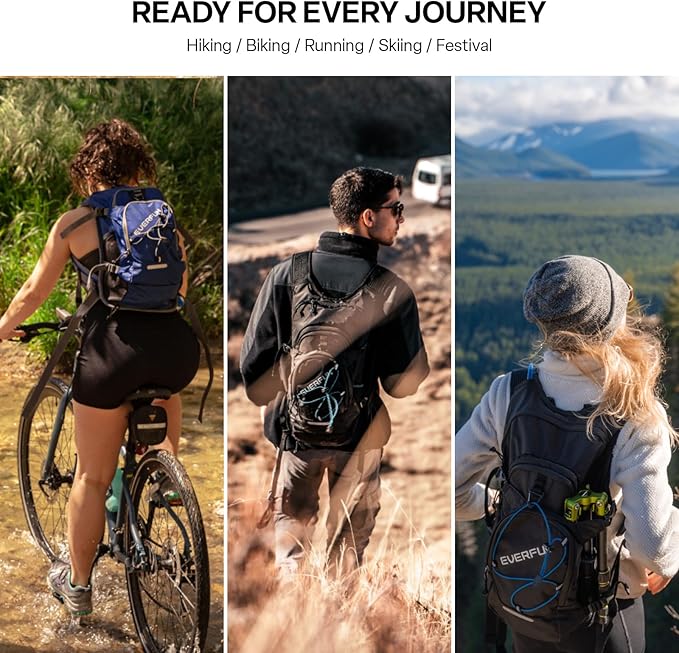 Everfun Hydration Backpack 18L with Water Bladder 2L/3L Hiking Water Backpack Women Men Hydration Pack Insulated Lightweight Day Hydropack with Storage for Hiking, Biking, Running, Festival-StrideForce Fitness
