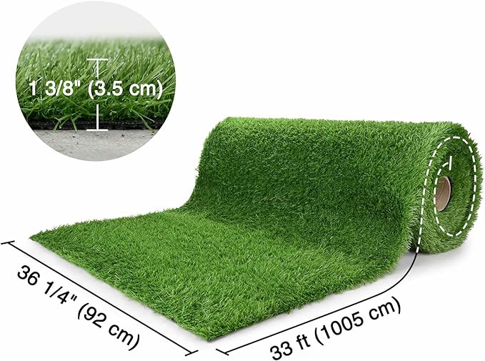 Yescom Sports Sled Strips Turf Gym Turf Flooring for Weight Sled Push Gym Equipment Outdoor Indoor Use 33'x3'(99 Sq.Ft) 1.38" H-StrideForce Fitness