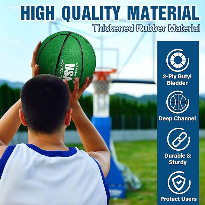 Libima 24 Pcs Rubber Basketballs Bulk with Pump Official Size Multicolor Basket Balls Youth Streetballs Set for Adult Boys Girls Gifts Indoor Outdoor Training Practice-StrideForce Fitness