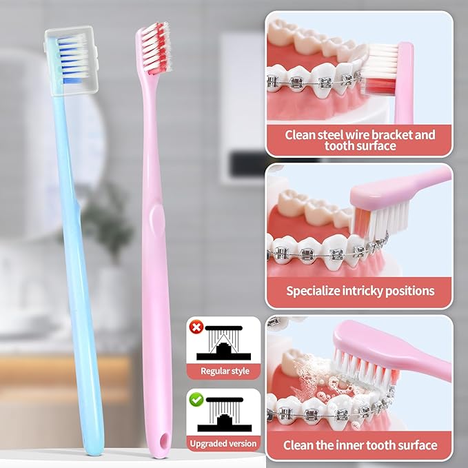 Orthodontic Care Kit for Invisalign Users –V-Shape Toothbrush, 2 Flavored Chewies, Aligner Removal Tool, Breathable Retainer Case – Portable Dental Cleaning Set for Travel & Daily Use