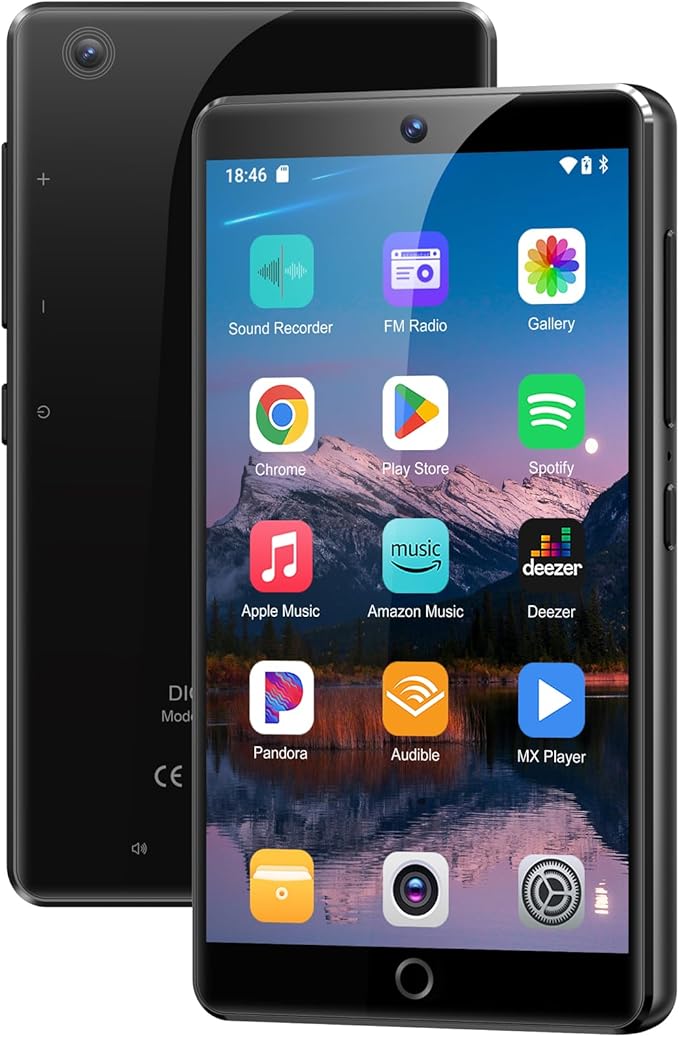 80GB MP3 Player with Bluetooth and Camera, Android 13 OS MP3 & MP4 Player with 4" Touchscreen and Speaker, Spotify Music Player with Audible, FM Radio, Amazon Music, Play Store-StrideForce Fitness