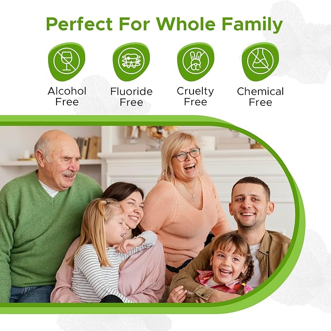 3 Pack Natural Saltwater Mouth Rinse | Himalayan Pink Salt Water Oral Rinse | Organic Refreshing Mint Flavor Fluoride & Alcohol Free Mouthwash for Fresh Breath | Natural Gum Care Mouthwash-16 FL Oz