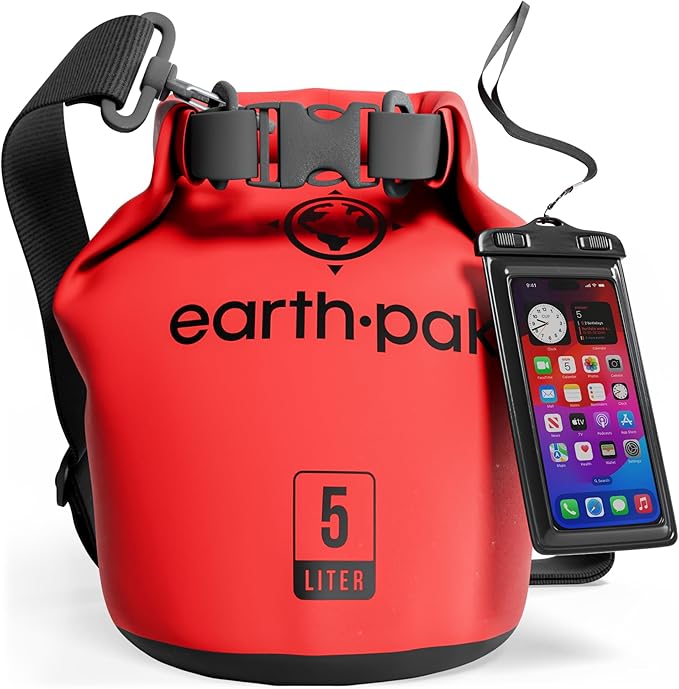 Earth Pak Waterproof Dry Bag - Roll Top Waterproof Backpack Sack Keeps Gear Dry for Kayak with Waterproof Phone Case-StrideForce Fitness