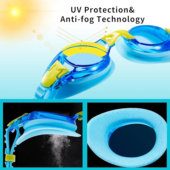 Aegend 2 Pack Kids Goggles, Swimming Goggles for Kids Age 4-16 Boys and Girls Youth, Anti-Fog Waterproof Anti-UV Pool Goggles-StrideForce Fitness