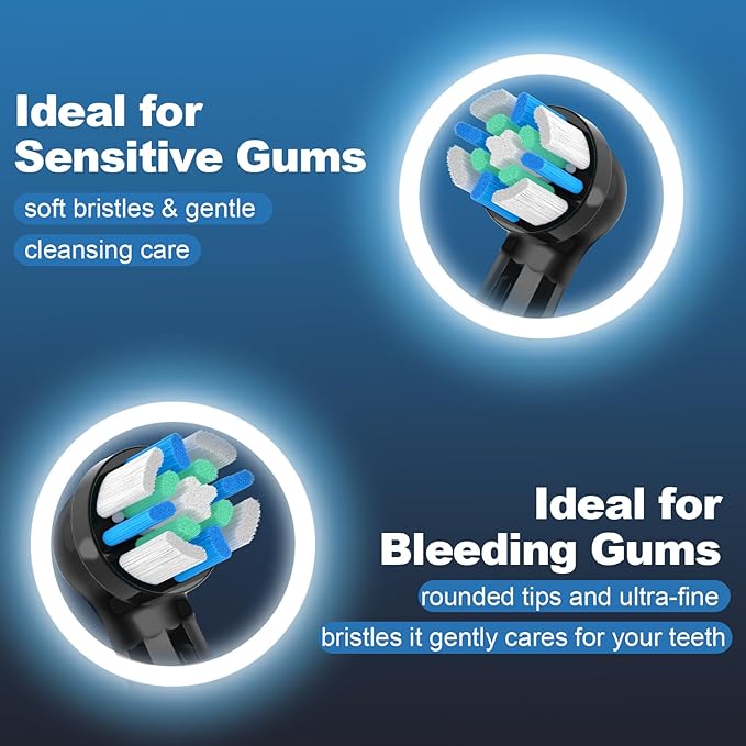 8 PCS IO Replacement Heads Compatible with Oral B IO 2/3/4/5/6/7/8/9/10/Deeep Clean Electric Toothbrush, Toothbrush Brush Heads Compatible with Oral B IO for Teeth Clean (Black)