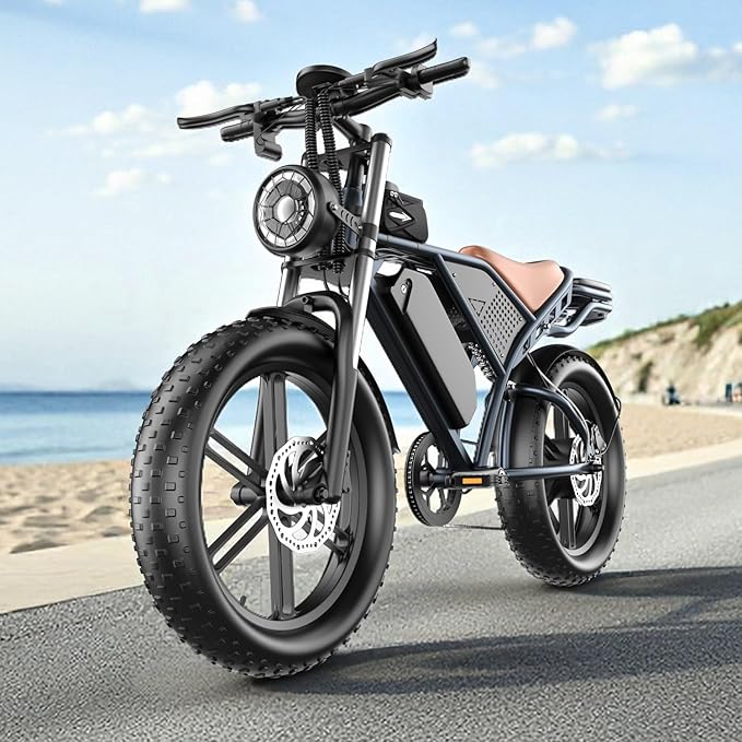 Electric Bike for Adults, 1200W 32MPH, 48V 30AH E-Bike, 65-Mile Range, 20-Inch Fat Tire E-Motorcycle,Off-Road Fit for Mountains, Snow, Sand, Highways-StrideForce Fitness