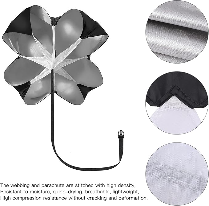 KUYOU Running Speed Training Speed Chute Resistance Parachute for Speed and Acceleration Training Fitness Explosive Power Training 56-Inch-StrideForce Fitness