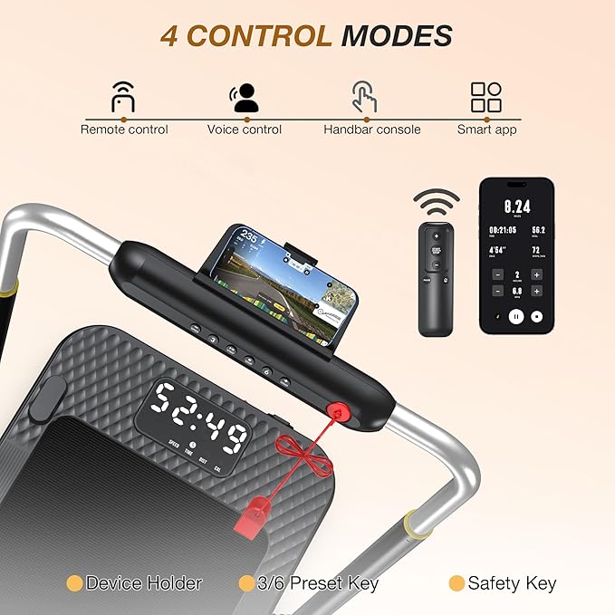 WELLFIT 10% Incline Foldable Walking Pad Treadmill with Handle Bar for Home, 360 LBS Capacity, 7.6MPH Max Speed,Wide Shock Absorbing Deck, 3.0HP Low Noise, for APP/Mute Remote-StrideForce Fitness