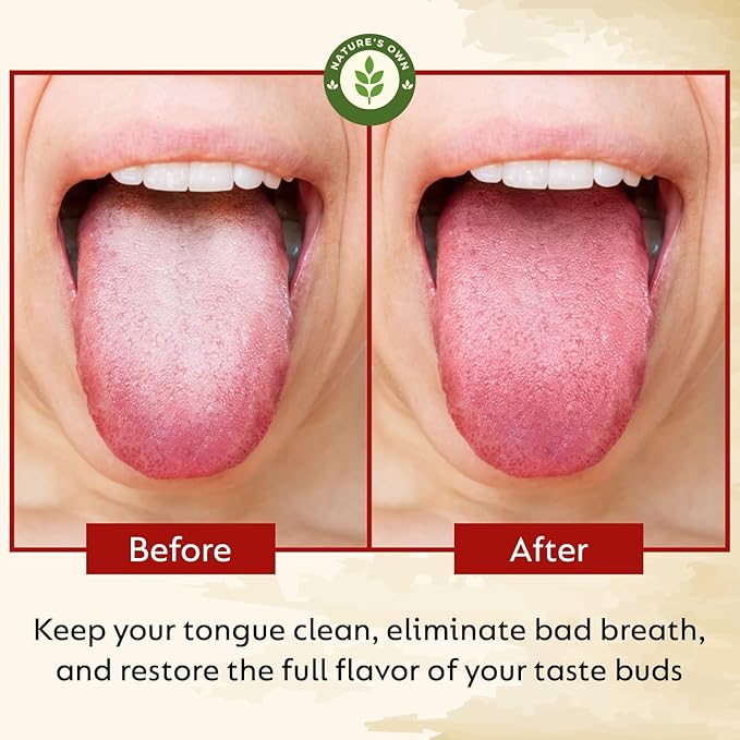 Nature's Own Tongue Scraper for Adults & Kids, Copper Tongue Cleaner/Scrubber to Improve Fresh Breath Remove Tongue Buildup, Easy to Use Portable Tongue Scrappers for Oral Care & Hygiene