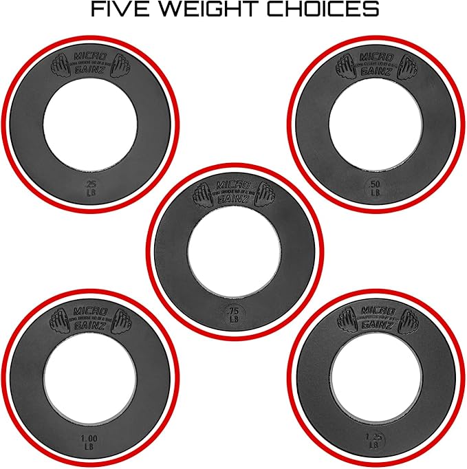 Micro Gainz Olympic Fractional Weight Plates Set, 10 Piece Olympic Weight Plates Set with Bag, Designed for Olympic Barbells for Strength Training and Micro Loading, Made in USA-StrideForce Fitness