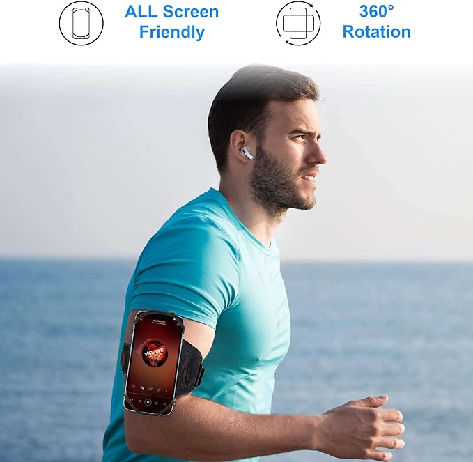 Newpponn Cell Phone Holder Armband - Reflective & Adjustable Wristband Strap Arm Bands Case Compatible with iPhone 16 15 14 13 12 Mini Pro Max Plus Samsung Galaxy Pixel for Workout Exercise Sports-StrideForce Fitness