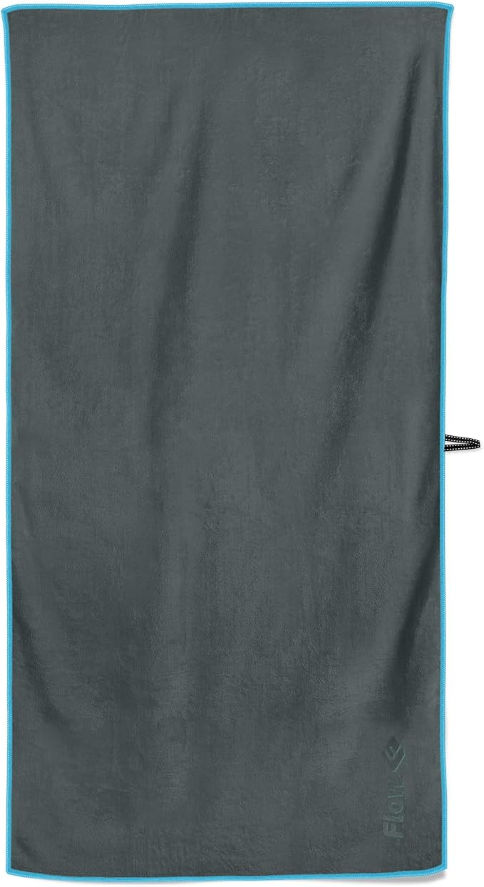 Flow Hydro Sport Towel - Microfiber Quick Dry Swimming Towels for Swim, Pool, Triathlon, and Other Water Sports in Medium, Large, Extra Large, and Hooded Sizes (Gray, Large (60" x 30"))-StrideForce Fitness