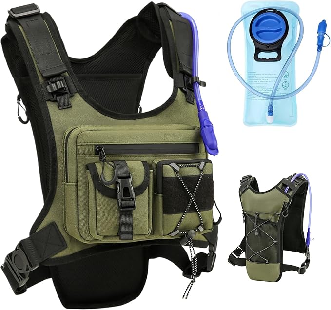 USA Original Patent Running Hydration Vest Backpack, Lightweight Chest Pack with 2.0L Water Bladder Bag Daypack for Hiking Running Cycling Race Marathon for Women Men-StrideForce Fitness