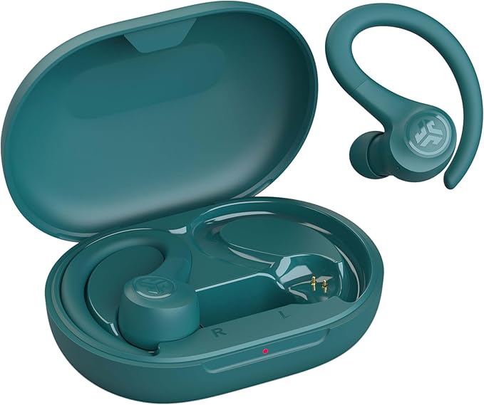 JLab Go Sport+ Wireless Workout Earbuds Featuring C3 Clear Calling, Secure Earhook Sport Design, 35+ Hour Bluetooth Playtime, and 3 EQ Sound Settings (Teal)-StrideForce Fitness