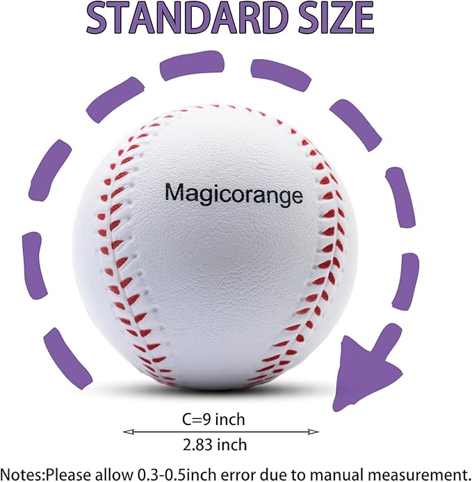 Magicorange Baseball, Foam Baseballs 20 Pack Practice Training Baseballs Unmarked Baseball Soft Toss, Batting, Fielding, Hitting, Pitching-StrideForce Fitness